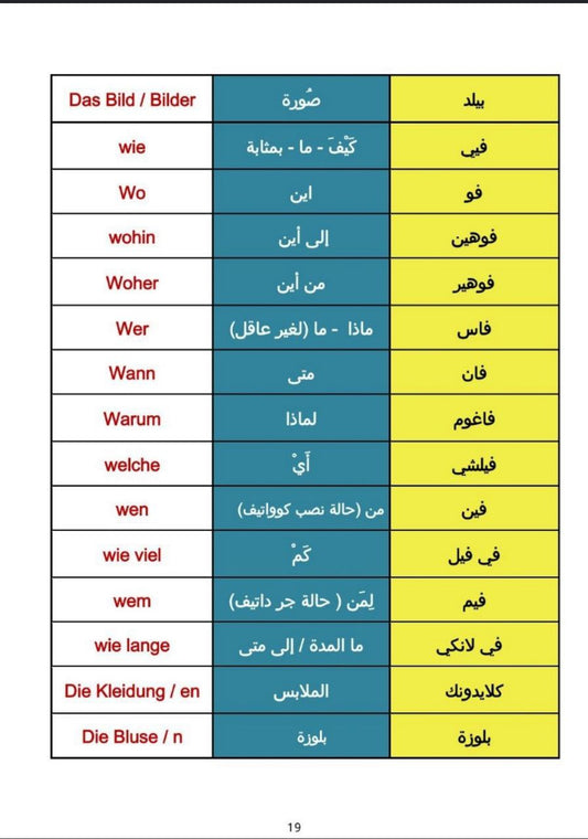 كتاب كلمات اللغة الألمانية الشامل - لجميع المستويات مع الترجمة العربية